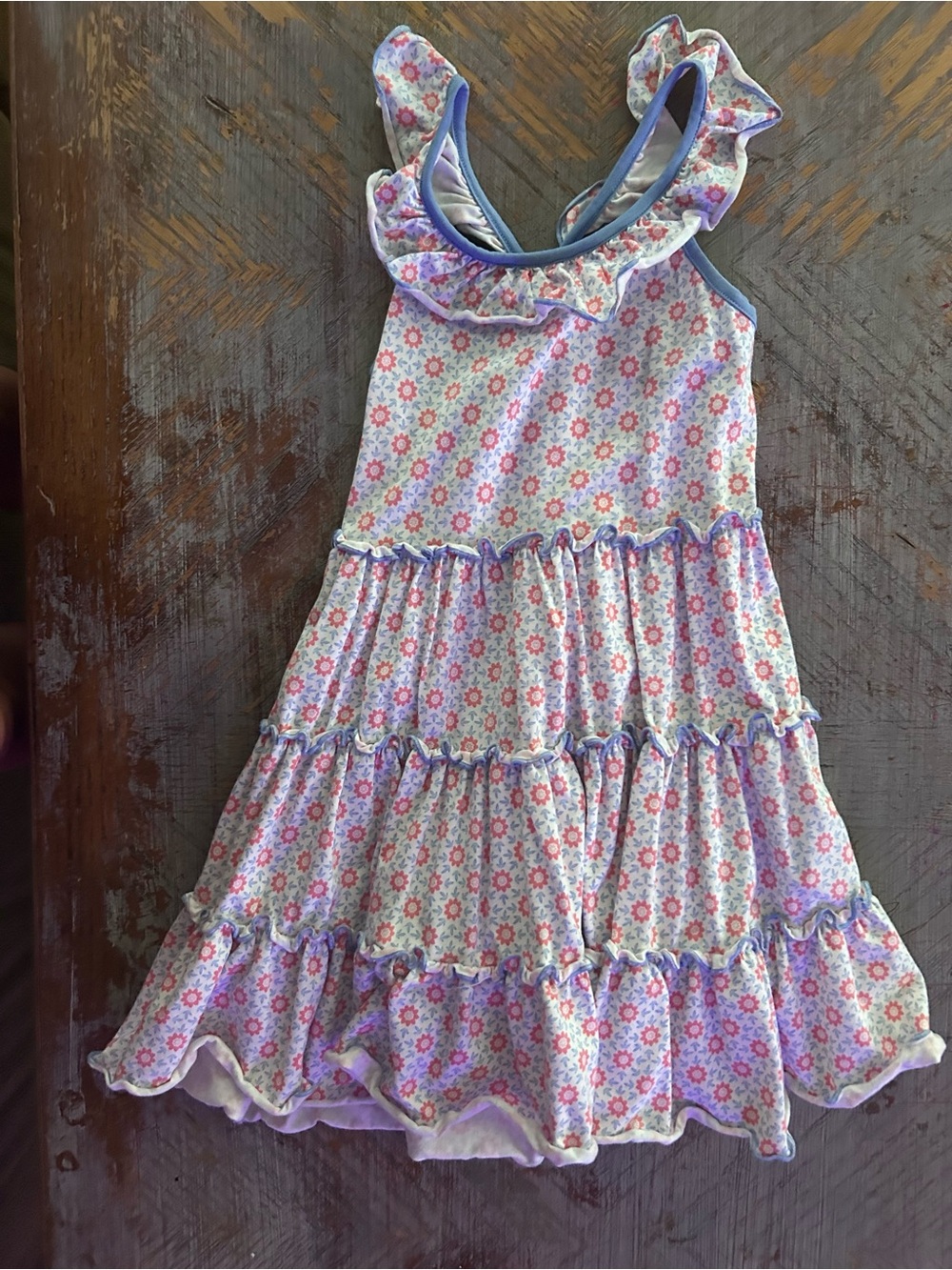 Girls' Lavender Floral Ruffle Tiered Dress - Kids Casual